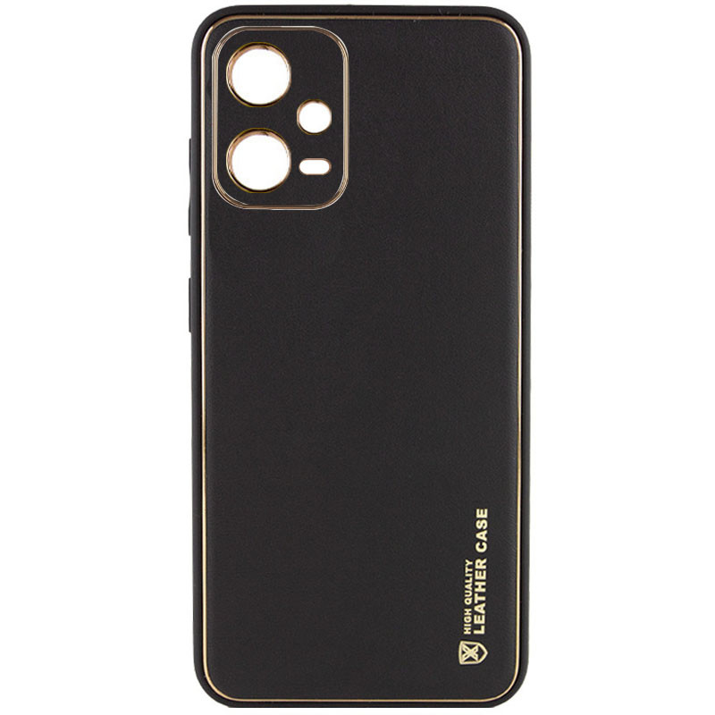 Кожаный чехол Xshield для Xiaomi Redmi Note 12 Pro 5G (Черный / Black)