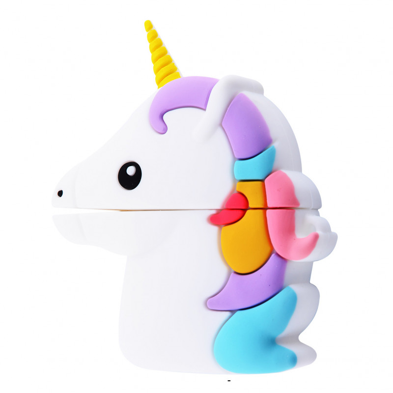 Силиконовый футляр Unicorn series для наушников AirPods 1/2 (Фиолетовый)