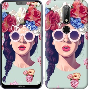 

Чохол Дівчина з квітами на Nokia 6.1 Plus 689934