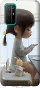 Чехол Милая девочка с зайчиком для Huawei Honor 30S
