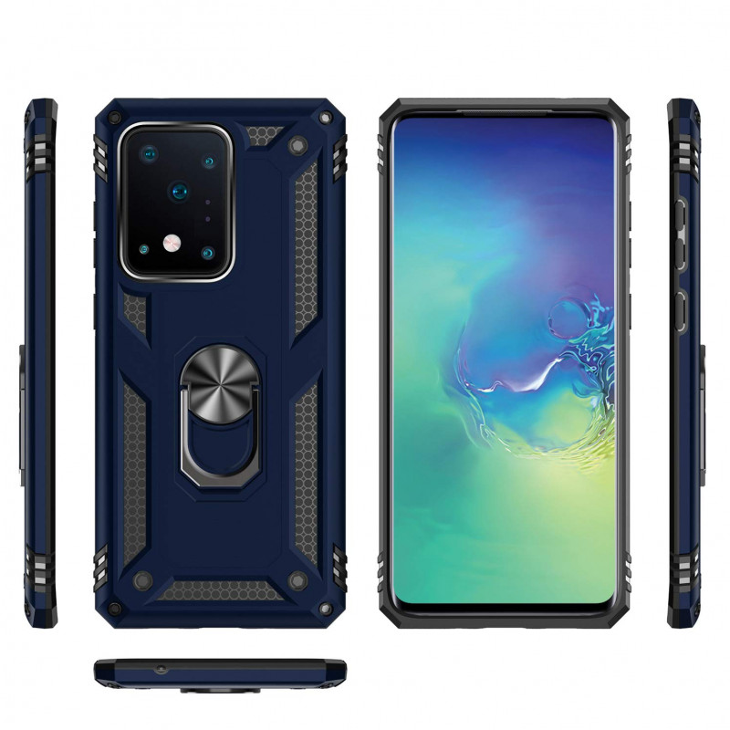 Фото Ударостійкий чохол Serge Ring for Magnet на Samsung Galaxy S20 Ultra (Темно синій) на vchehle.ua