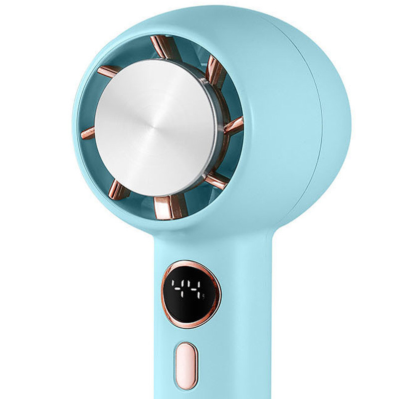 Фото Портативний вентилятор YL007 with Display з підставкою для телефону 2000mAh (Blue) на vchehle.ua
