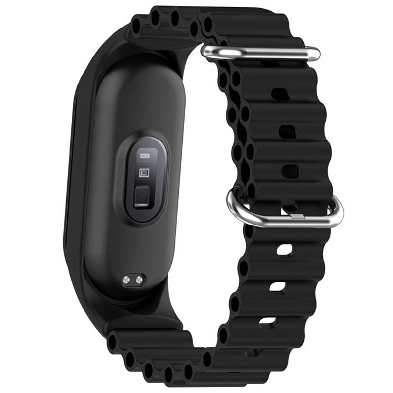 Фото Ремінець Ocean Band для Xiaomi Mi Band 7/6/5/4/3 (Чорний / Black) в маназині vchehle.ua