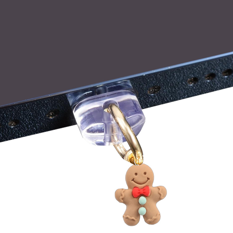 Заглушка силиконовая Type-C с подвеской IP44 (Gingerbread man)
