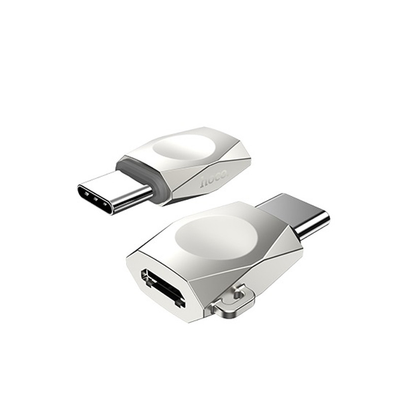 Фото Переходник Hoco UA8 MicroUSB to Type-C (Стальной) в магазине vchehle.ua