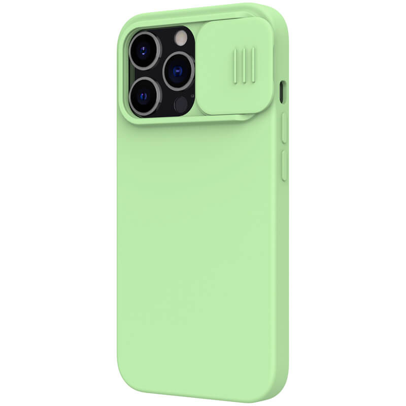 Купить Силиконовая накладка Nillkin Camshield Silky Magnetic для Apple iPhone 14 Pro Max (6.7") (Мятный) на vchehle.ua