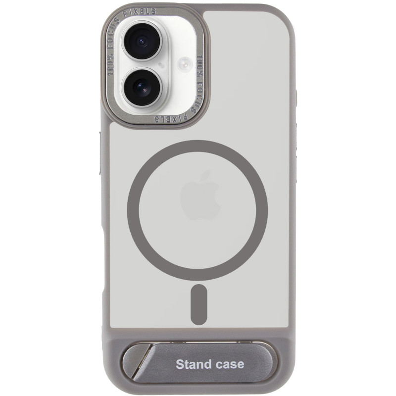 Фото TPU+PC чехол Stand case для Apple iPhone 16 (6.1") (Grey) на vchehle.ua
