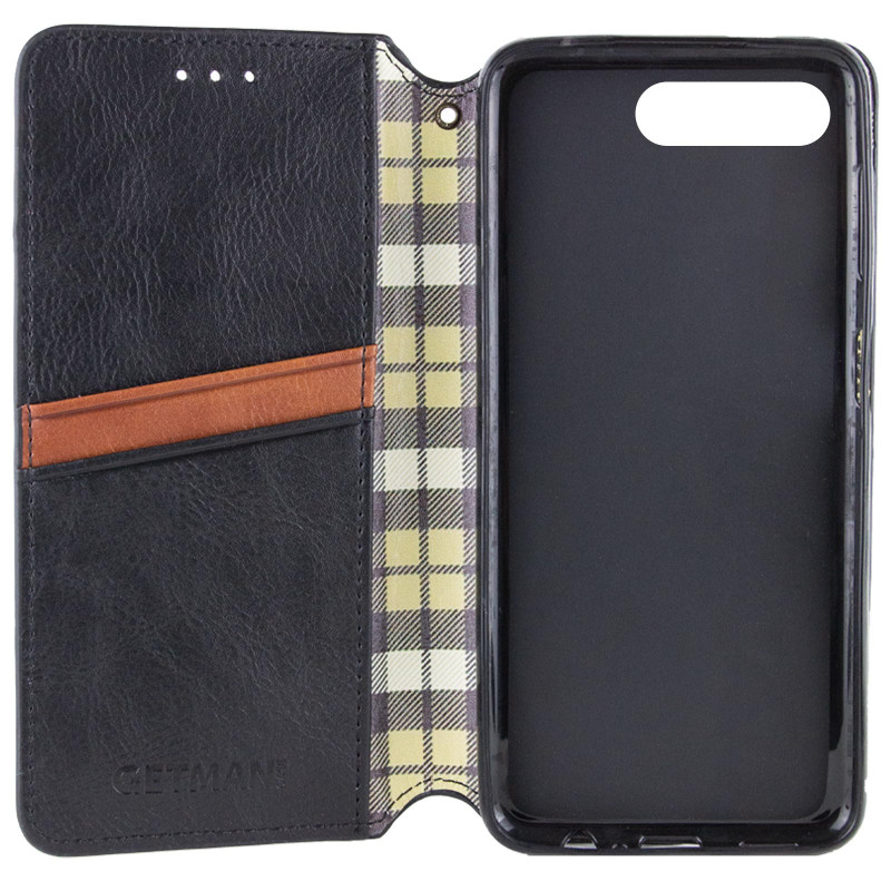 Фото Шкіряний чохол-книжка GETMAN Cubic (PU) на Apple iPhone 7 plus / 8 plus (5.5") (Чорний) в маназині vchehle.ua