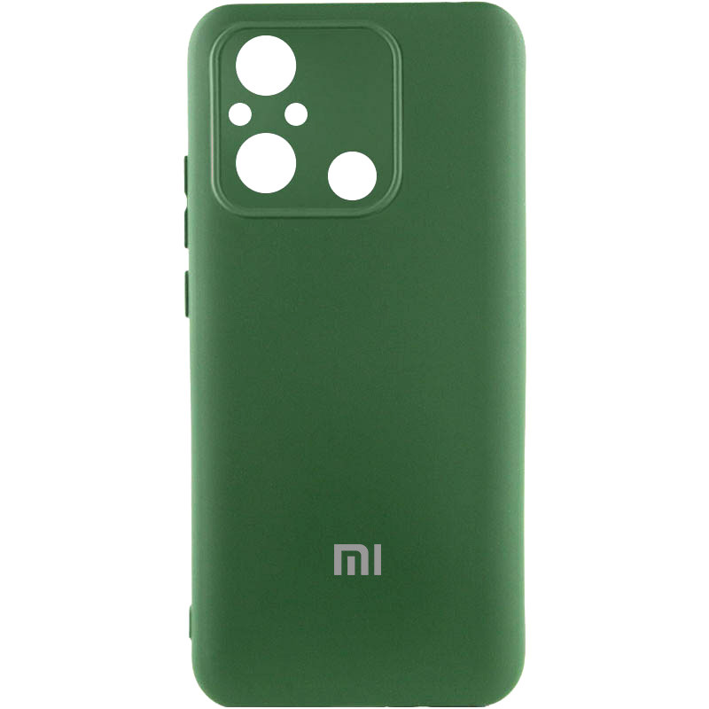 Чохол Silicone Cover Lakshmi Full Camera (AA) with logo на Xiaomi Redmi 12C / Poco C55 (Зелений / Dark green)