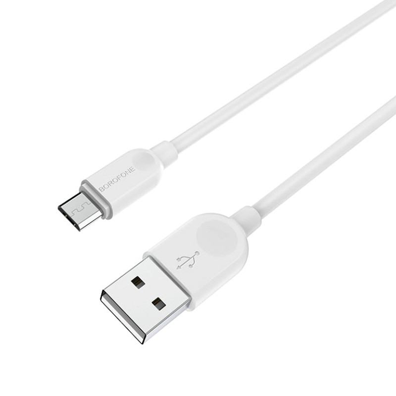 Фото Дата кабель Borofone BX14 USB to MicroUSB (1m) (Белый) на vchehle.ua