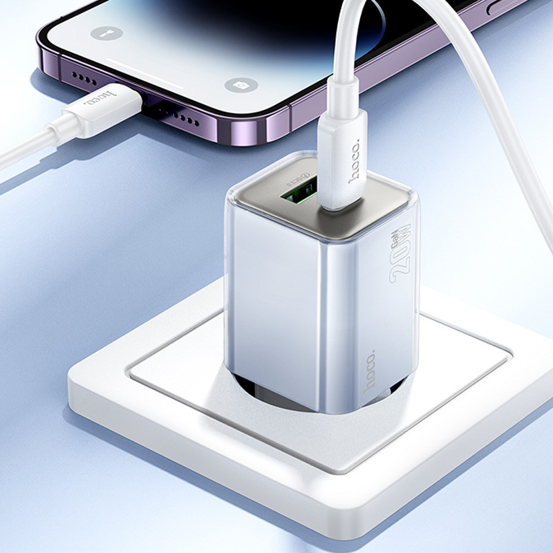 Купити МЗП Hoco N46 Glorious PD20W+QC3.0 (1USB-A/1C) (Blue) на vchehle.ua