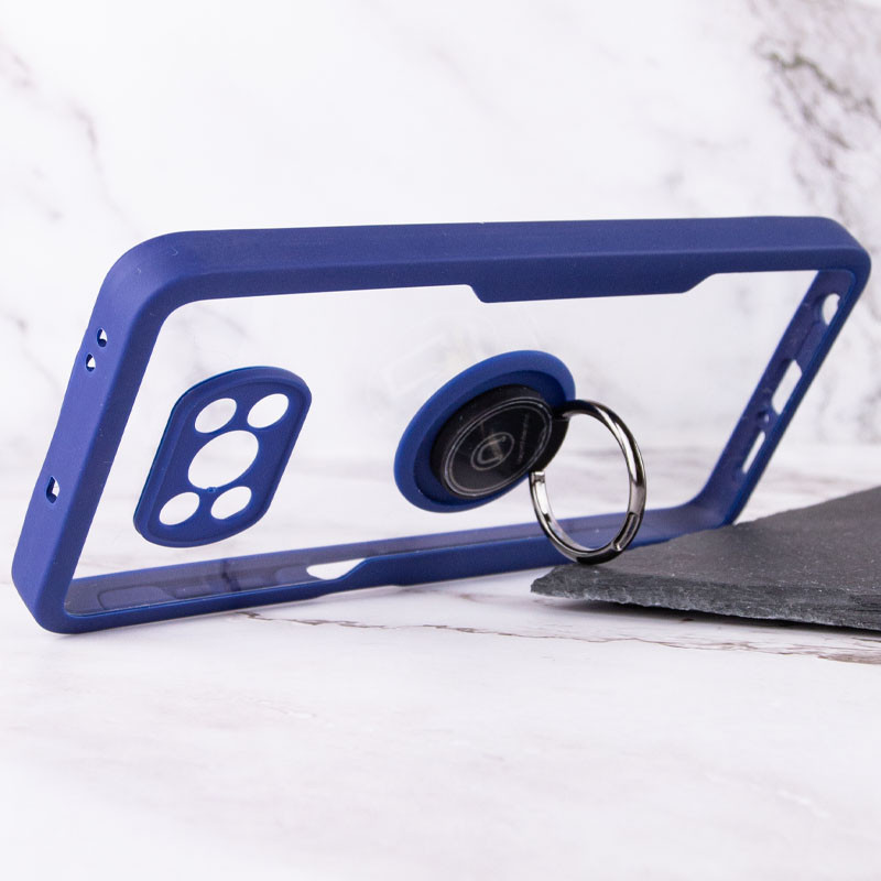 

TPU+PC чохол Crystal Ring 360 для Xiaomi Poco X3 NFC (Синій) 1212146