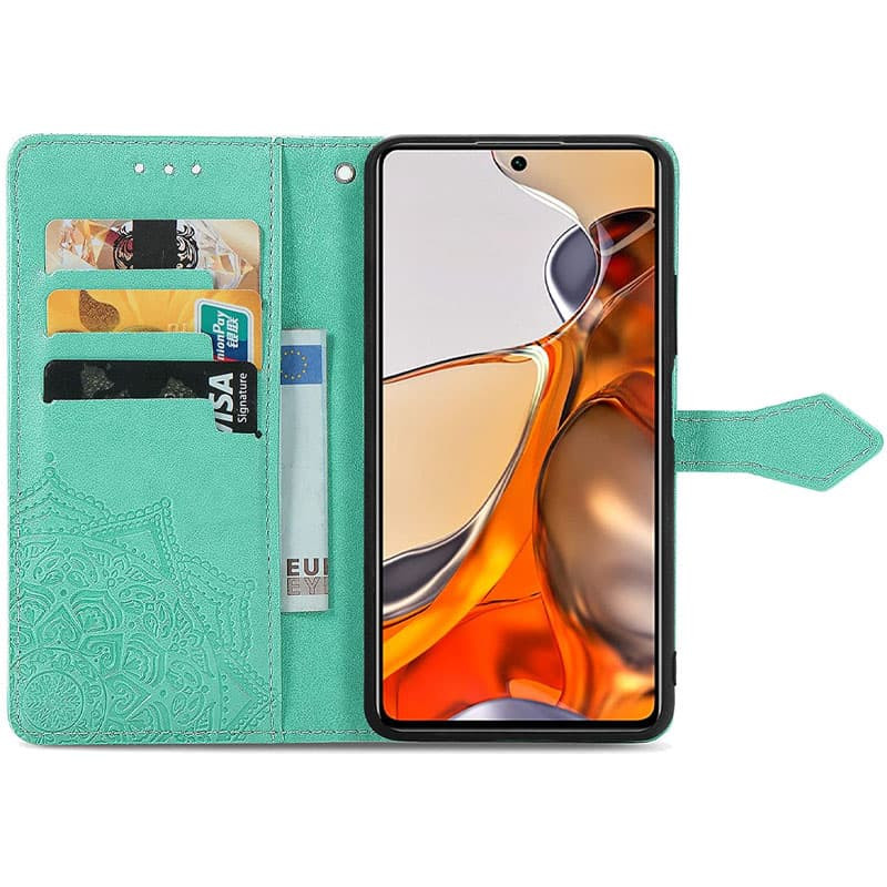 Кожаный чехол (книжка) Art Case с визитницей для Xiaomi Redmi Note 11 (Global) / Note 11S (Бирюзовый) в магазине vchehle.ua
