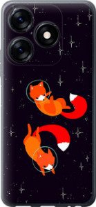 Чехол Лисички в космосе для Tecno Spark 10