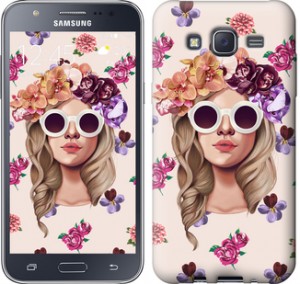 Чехол Девушка с цветами v2 для Samsung Galaxy J5 (2015) J500H