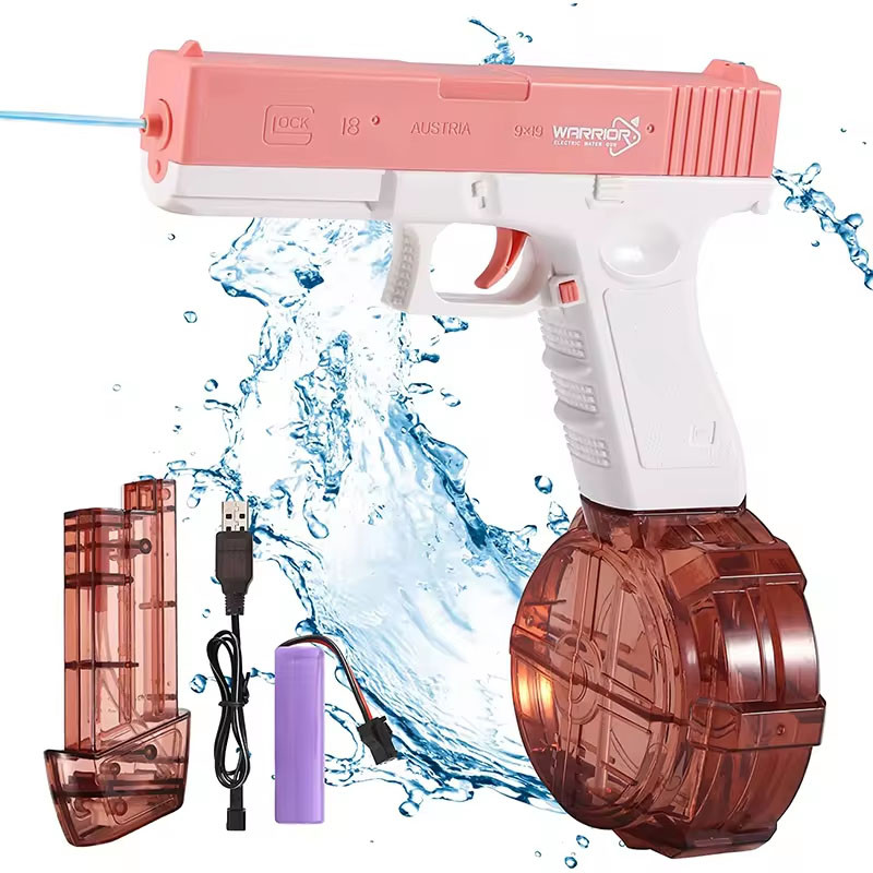 Фото Водяний акумуляторний пістолет Glock Water Gun (250ml) with lithium battery (Pink) на vchehle.ua