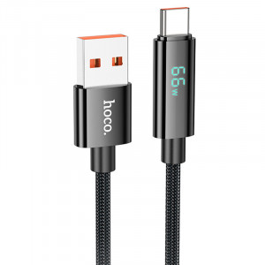 Дата кабель Hoco U125 Benefit 5A USB to Type-C with display (1.2m)