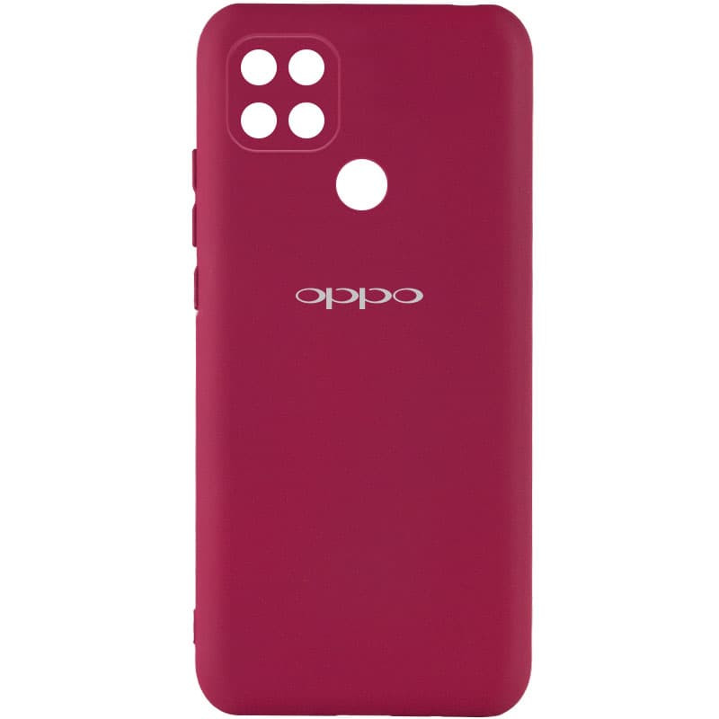 Чохол Silicone Cover My Color Full Camera (A) на Oppo A15s / A15 (Бордовий / Marsala)