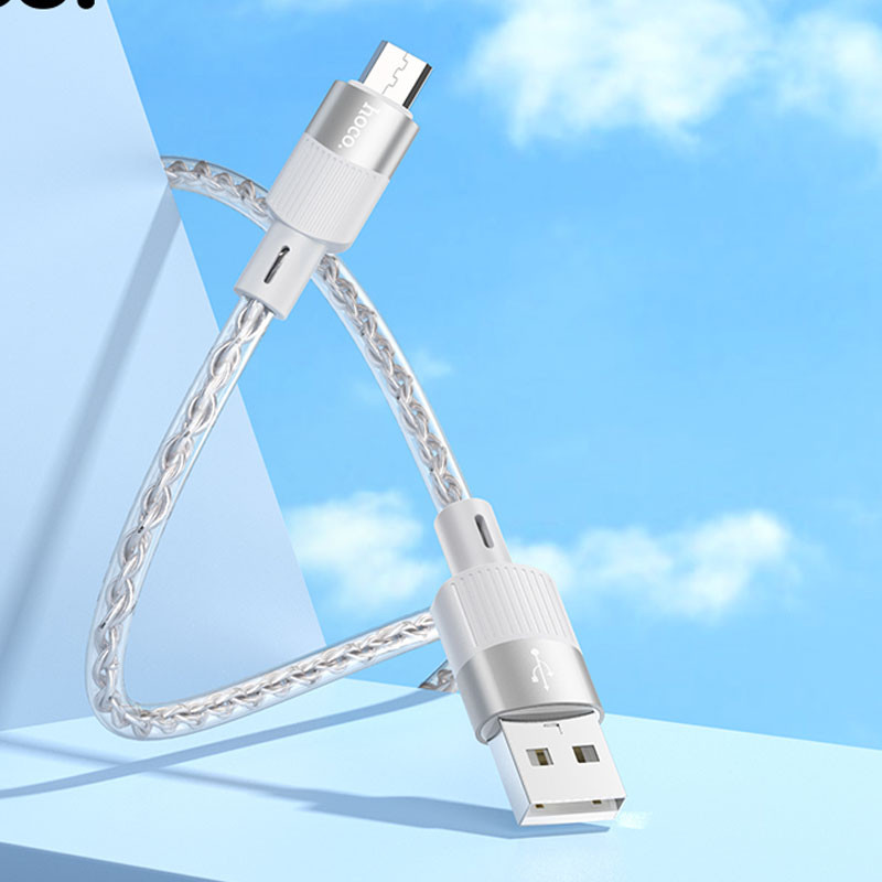 Дата кабель Hoco X99 Crystal Junction USB to MicroUSB (1m) (Gray) в магазине vchehle.ua