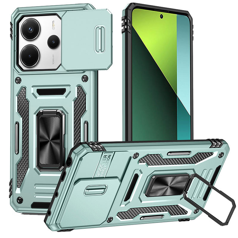 Ударопрочный чехол Camshield Army Ring для Xiaomi Redmi Note 14 5G (Зеленый / Light Green)