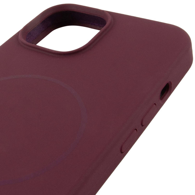 Чохол Silicone Case Full Protective (AA) NO LOGO with Magnetic Safe на Apple iPhone 12 Pro Max (6.7") (Бордовий / Plum) в магазині vchehle.ua