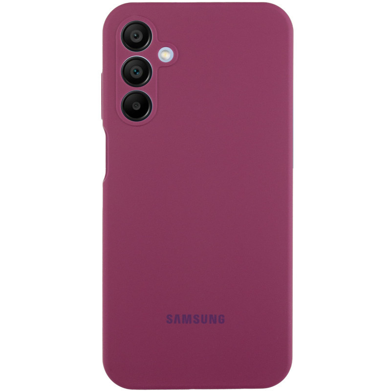 Чохол Silicone Cover Lakshmi Full Camera (AAA) with Logo на Samsung Galaxy A24 4G (Бордовий / Plum)