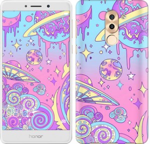 Чехол Розовая галактика для Huawei Honor 6X