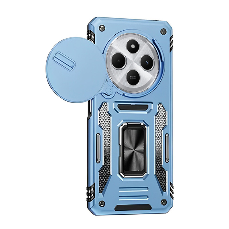 Фото Удароміцний чохол Camshield Army Ring на Xiaomi Redmi 14C / A4 / Poco C75 (Блакитний / Light Blue) на vchehle.ua
