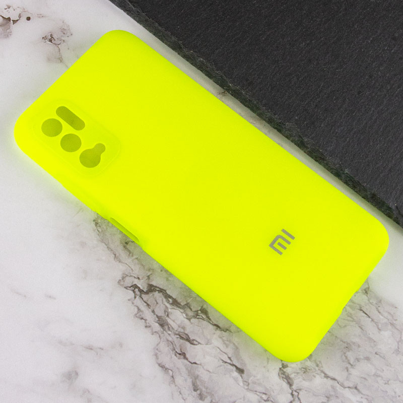 Чохол Silicone Cover Full Camera (AA) Xiaomi Redmi Note 10 5G / Poco M3 Pro (Салатовий / Neon green) в магазині vchehle.ua