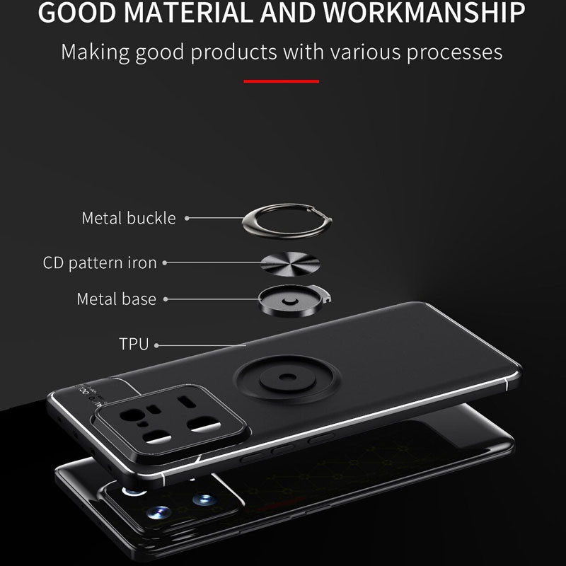 Фото TPU чехол Deen ColorRing под магнитный держатель (opp) для Xiaomi 13 Pro (Черный / Черный) в магазине vchehle.ua