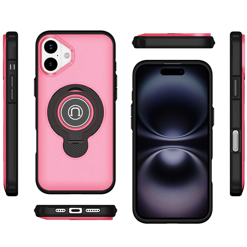Фото TPU+Textured PC Magnet для Apple iPhone 16 (6.1") (Pink) в магазине vchehle.ua