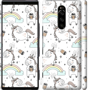 

Чехол Единорог и кофе для Sony Xperia XZ4 840881