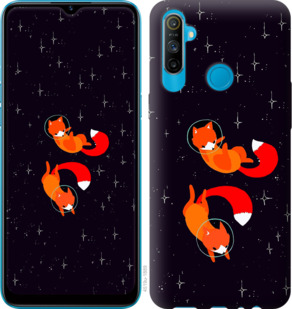 Чехол Лисички в космосе для Realme C3