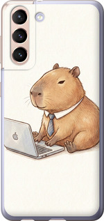 Чехол Funny Capybara CEO Working для Samsung Galaxy S21
