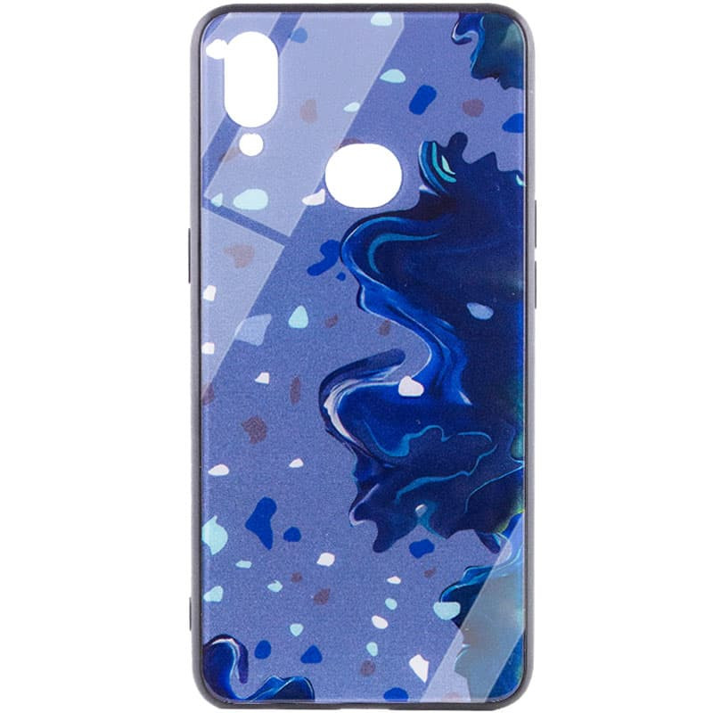 TPU+Glass чохол Diversity на Samsung Galaxy A10s (Stains blue)