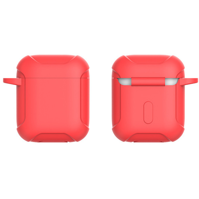 Силиконовый футляр Armor с карабином для AirPods 1/2 (Красный)