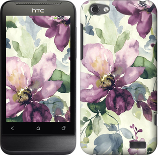 

Чохол Квіти аквареллю на HTC One V t320e 296422