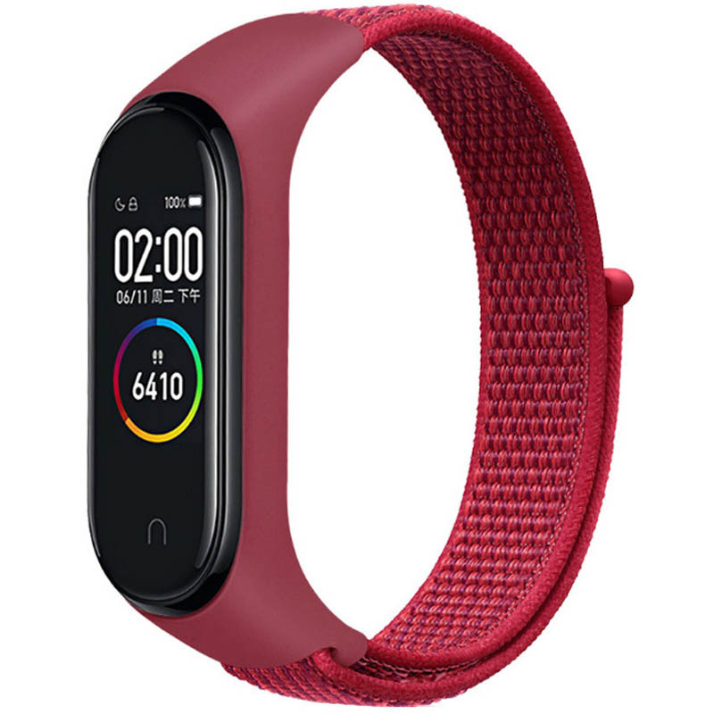 Ремешок Nylon New для Xiaomi Mi Band 3/4/5/6/7 (Red)