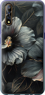 Чохол Чорні квіти на Vivo V17 Neo