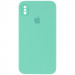 Чохол Silicone Case Square Full Camera Protective (AA) для Apple iPhone X / XS (5.8") (Бірюзовий / Turquoise)
