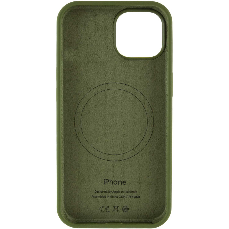 Фото Чохол Silicone Case Full Protective (AA) with Magnetic Safe на Apple iPhone 12 Pro Max (6.7") (Зелений / Dark Olive) в маназині vchehle.ua
