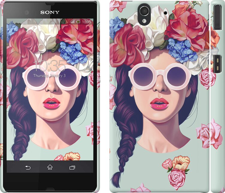 

Чохол Дівчина з квітами на Sony Xperia Z C6602 95713