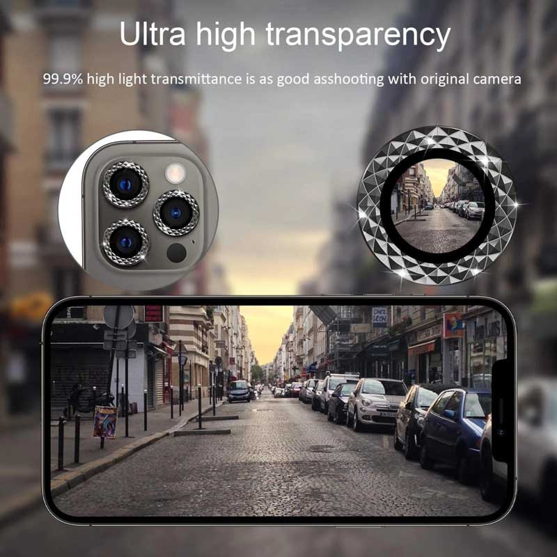 Захисне скло Metal Shine на камеру (в упак.) на Apple iPhone 13 Pro / 13 Pro Max (Темно-Сірий / Graphite) в магазині vchehle.ua