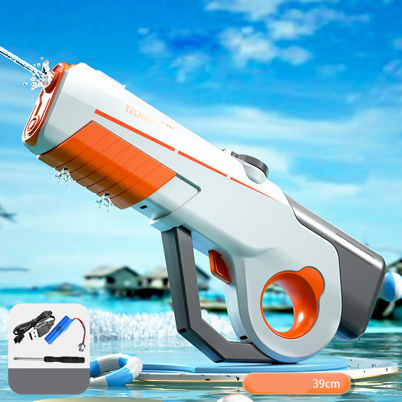 Купить Водный аккумуляторный автомат Water Gun 8002C (600ml) with lithium battery (White / Orange) на vchehle.ua