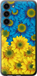 Чехол Жёлто-голубые цветы для Samsung Galaxy S23 Plus