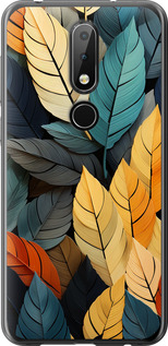 

Чохол Кольорове листя на Nokia 6.1 Plus 1629766
