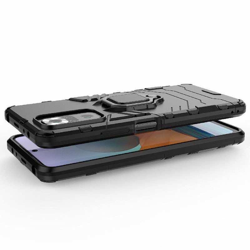 Ударопрочный чехол Transformer Ring for Magnet для Xiaomi Redmi Note 10 Pro / 10 Pro Max (Черный / Soul Black) в магазине vchehle.ua