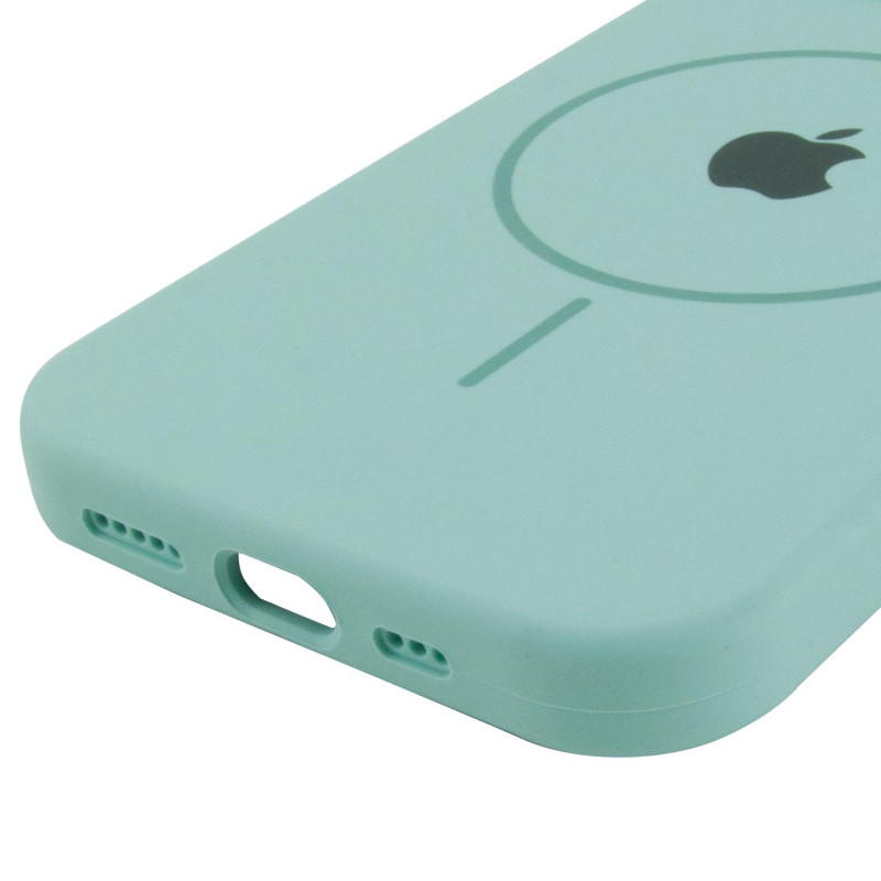 Купити Чохол Silicone Case Full Protective (AA) with Magnetic Safe на Apple iPhone 15 Plus (6.7") (Бірюзовий / Light Turquoise) на vchehle.ua