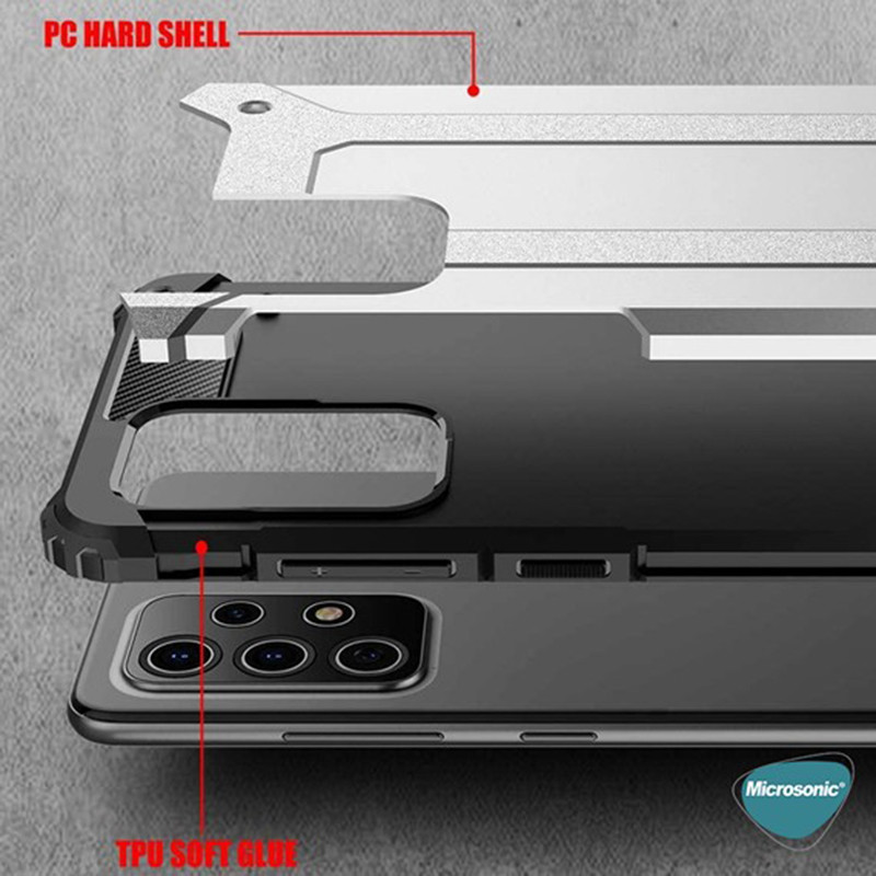 Фото Броньований протиударний TPU+PC чохол Immortal на Samsung Galaxy A52 4G / A52 5G / A52s (Срібний) в маназині vchehle.ua