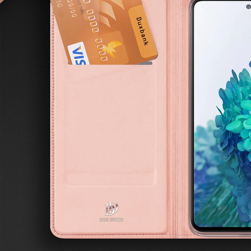 Фото Чехол-книжка Dux Ducis с карманом для визиток для Samsung Galaxy S20 FE (Rose Gold) в магазине vchehle.ua